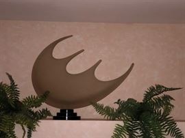 Modern Sculptural Piece and Ferns