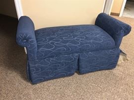Small Upholstered Bench in Blue