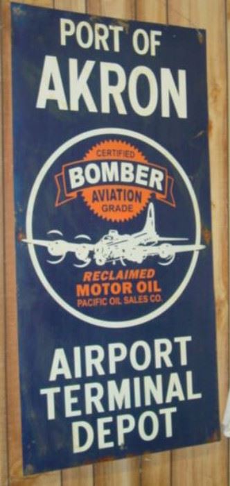 24" x 48" Metal Bomber Motor Oil Sign