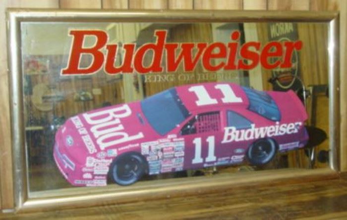 Budweiser Beer Race Car Wall Mirror