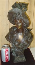 Bronze Lady Bust Statue