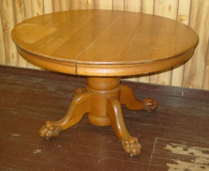 Oak Dining Table w/Claw Feet