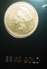 1870 Gold $3.00 Coin