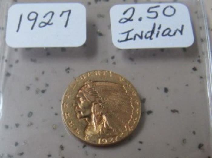 1927 Gold $2.50 Indian Head Coin