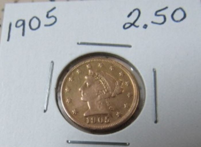 1905 Gold $2.50 Coin