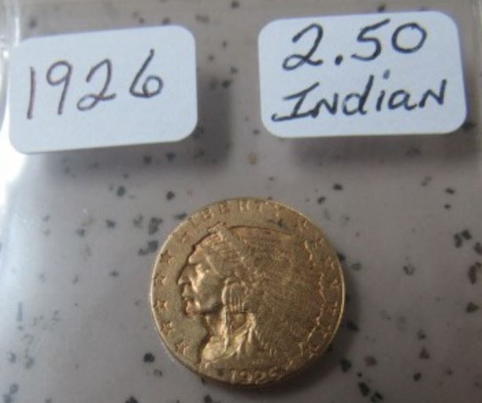 1926 Gold $2.50 Indian Head Coin