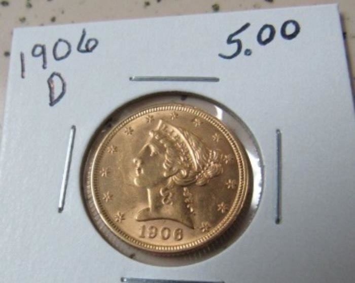 1906-D Gold $5.00 Coin