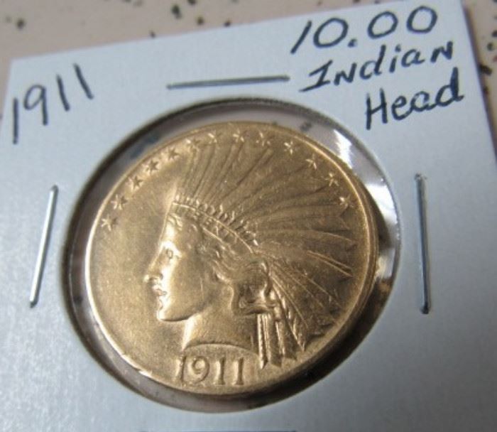 1911 Gold $10.00 Indian Head Coin
