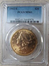 PCGS 1902-S Gold $20.00 Coin