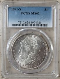PCGS 1891-S Morgan Silver Dollar