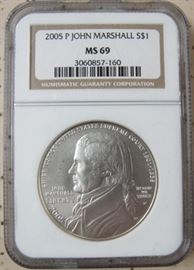 NGC 2005 P John Marshall Silver Dollar