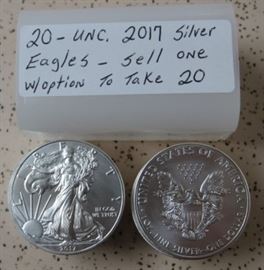 UNC. 2017 Silver Eagles