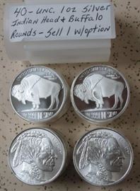 UNC. 1 oz Silver Indian Head/Buffalo Rounds