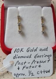 10K Gold & Diamond Earrings