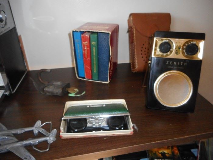 Zenith Transistor Radio Case, Small Binoculars 