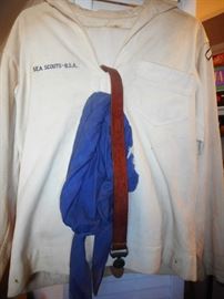 Vintage Sea Scouts, BSA Uniform Shirt Pants, Kerchief Belt 