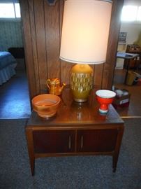 Mid Century Lane Furniture Custom Glass. Occasional Table.Mid Century Table Lamp, Deocr