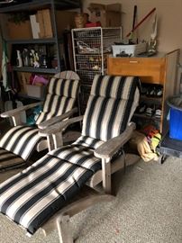 TEAK ADIRONDACK CHAIRS W/FOOTREST