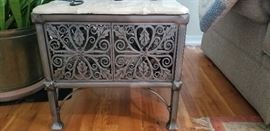 Metal and Marble Lamp Table