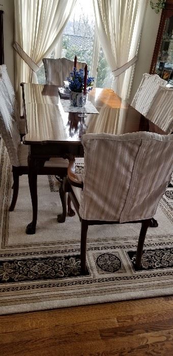Dining Table w/Six Chairs w/Professionally Crafted ($3000+) Chair Covers