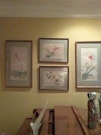 4 Framed Oriental Prints