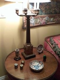 Pair of Paul Hanson Lamps with black marble bases