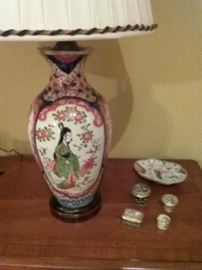 Chinese double happiness jar made into lamp