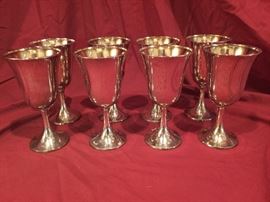 Set of 8 Sterling Goblets