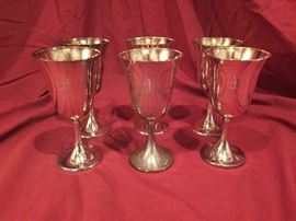 Set of 6 Sterling Goblets