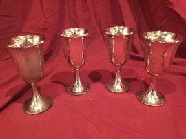Set of 4 Sterling Goblets