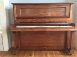 This Steinway & Sons upright piano with a mahogany case was built in New York in 1928. It was restored by Marco de Lillis at his Astoria studio circa 2005. Marco demonstrates Old World expertise and dedication to sound quality, craftsmanship and beauty of pianos following his family's tradition of piano restoration in Rome. His website: http;//www.pianoworkshopny.com