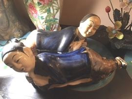 One of 3 Chinese ceramic neck pillows