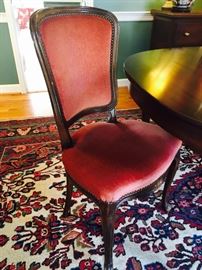 (6) Upholstered Queen Anne Style DR Chairs with Nail Head Trim 