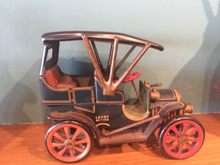Antique wind up toy car