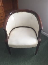  White leather chair