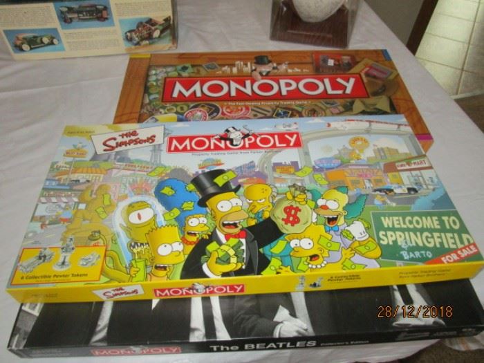 COLLECTIBLE MONOPOLY GAMES - BEATLES, SIMPSONS, BOY SCOUTS ANNIVERSARY ISSUE