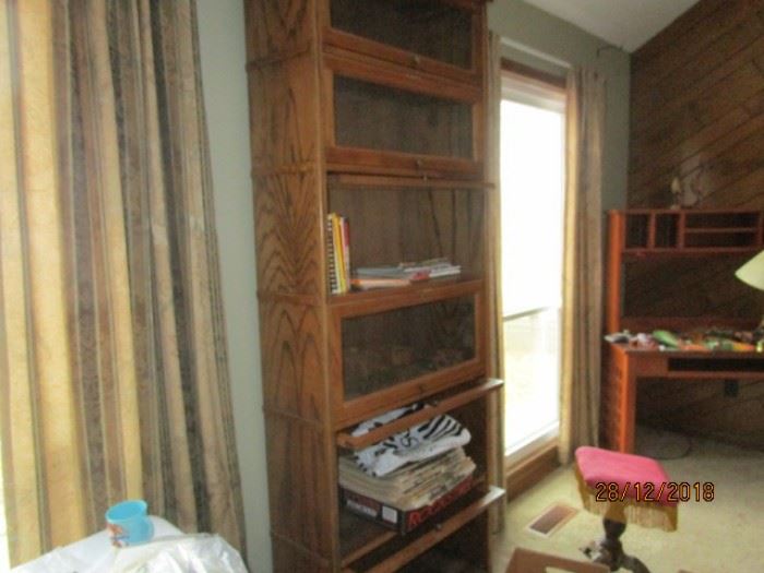 6 shelf unit Lawyer's bookcase (one of 2)