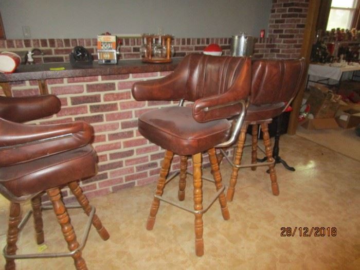 3 SWIVEL BAR STOOLS