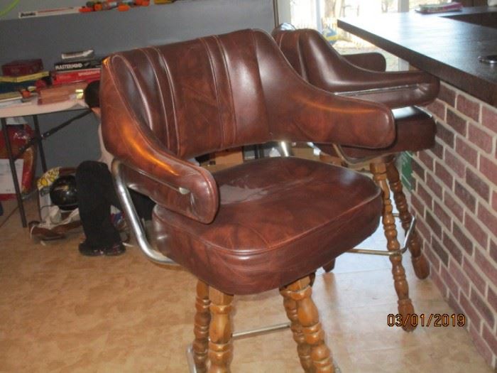 one of 3 swivel bar stools