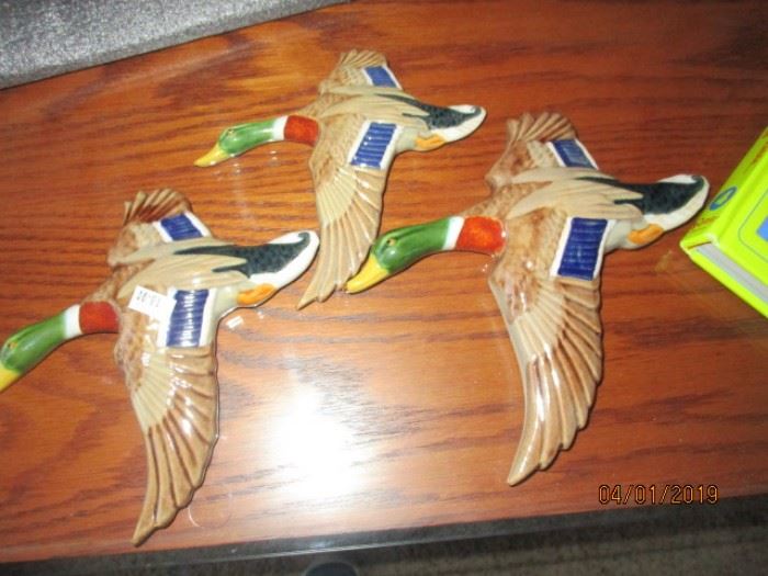 Mid century porcelain geese or ducks