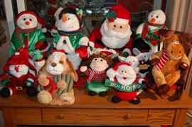 A few of the collection of animated/lighted Christmas decorations