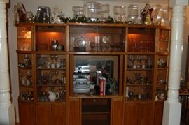 Nice lighted Shelving Unit-open & closed shelves
