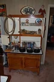 Enamel top Kitchen table; 45s; Western accessories