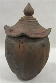 Japanese art pottery red clay jar