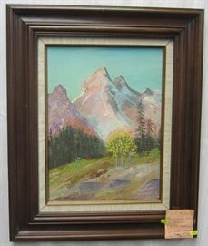 W.S. Makuch landscape oil on canvas titled "Sunrise on the Tetons"