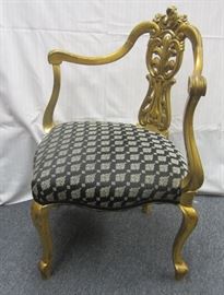 Louis XV revival gilded corner chair