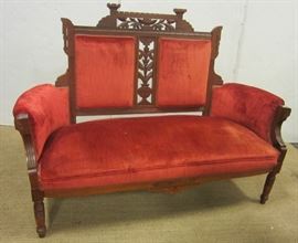 Eastlake late 19th century settee 