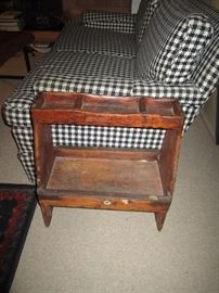 Antique hand carved wood side table