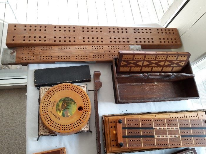 collection of cribbage boards
