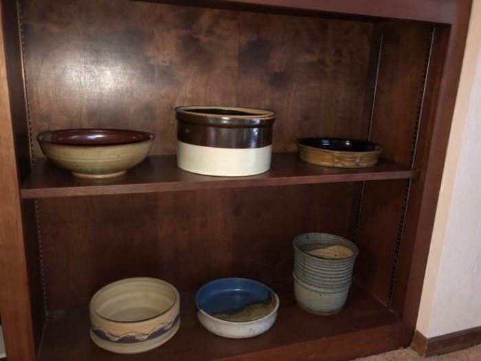 A collection of art pottery bowls